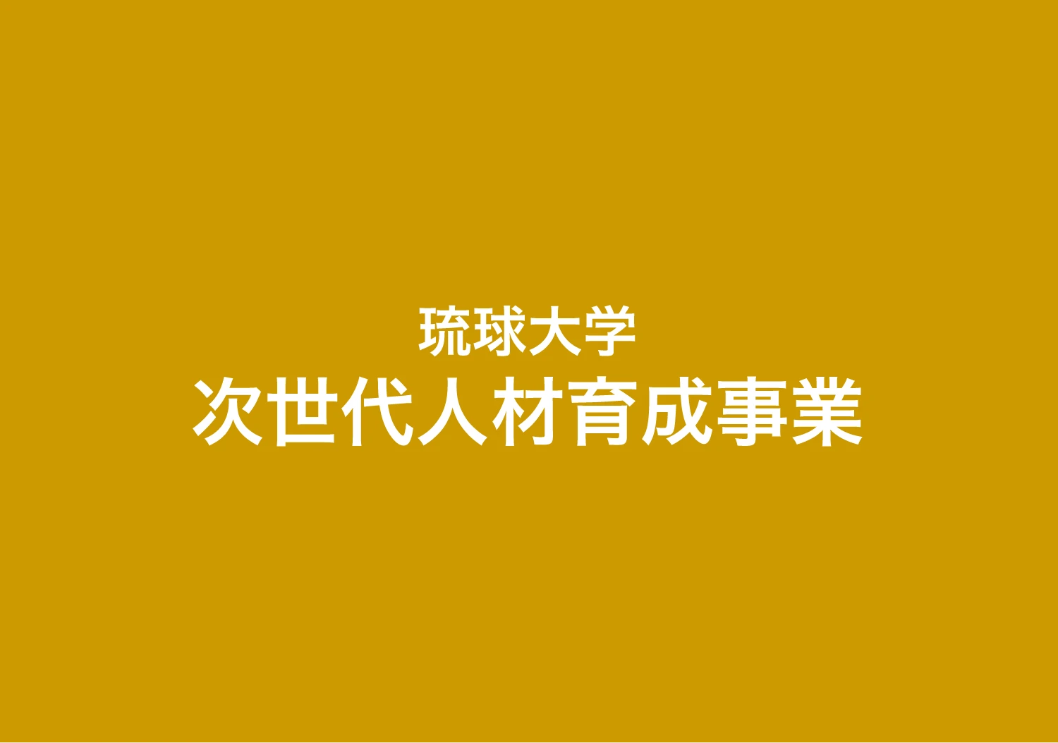 琉球大学 次世代人材育成事業